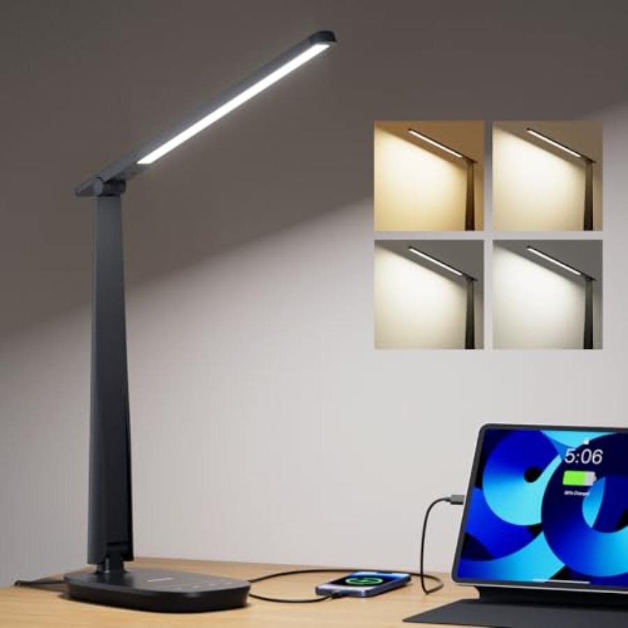 Led Desk Light Usb - โคมไฟตั้งโต๊ะ LED สำหรับโฮมออฟฟิศ ไฟอ่านหนังสือปรับความสว่างได้ ถนอมสายตา พร้อมโหมดสี