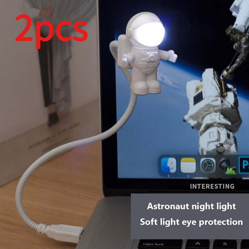 Led Desk Light Usb - ไฟกลางคืนรูปนักบินอวกาศ 2 ชิ้น ควบคุมด้วยเสียง ไฟ LED