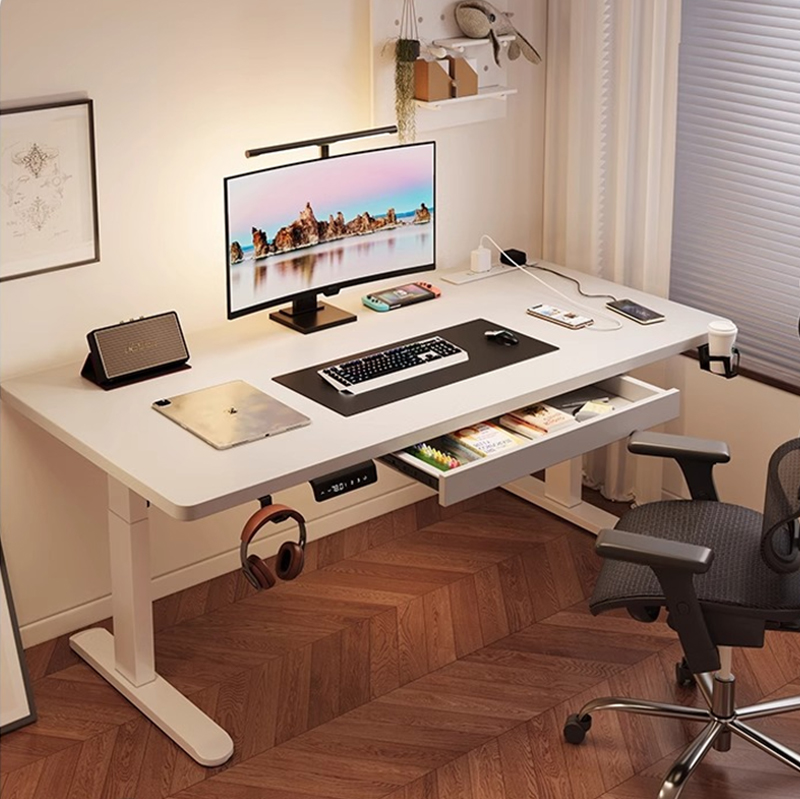 Setup Desk Monitor - โต๊ะทำงานไฟฟ้าปรับระดับได้ รุ่นโมเดิร์น โครงเหล็ก มอเตอร์คู่ ดีไซน์ตามหลักสรีรศาสตร์ สำหรับใช้ในบ้าน/ห้องนอน