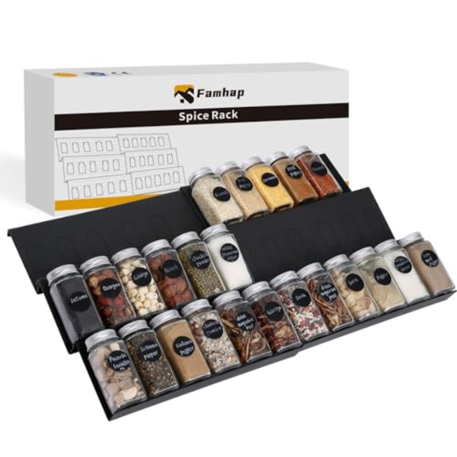 Drawer Organizer Bamboo - ที่จัดระเบียบลิ้นชักเครื่องเทศแบบขยายได้ 6 ชิ้น สำหรับลิ้นชักกว้าง 11.6