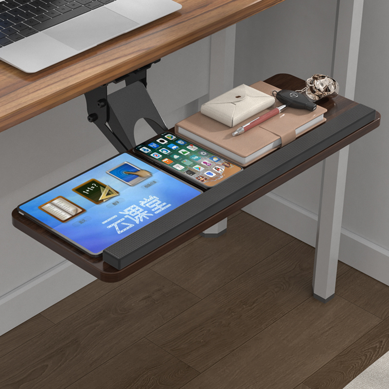 Ergonomic Desk Setup Keyboard - ถาดวางคีย์บอร์ดใต้โต๊ะแบบ Ergonomic พร้อมแผ่นรองเมาส์แบบหมุนได้ ลิ้นชักเลื่อนปรับได้ สำหรับคอมพิวเตอร์ แล็ปท็อป