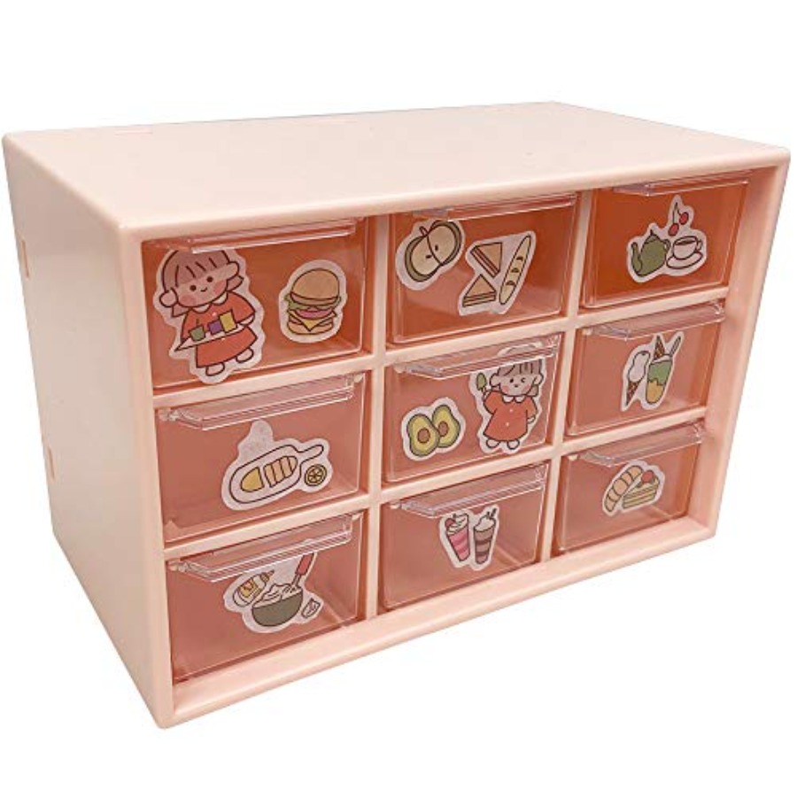 Drawer Organizer Bamboo - กล่องจัดระเบียบลิ้นชักพลาสติกขนาดเล็ก, กล่องจัดเก็บอุปกรณ์ศิลปะและงานฝีมือ ใช้ในโต๊ะทำงาน, โต๊ะเครื่องแป้งในบ้านหรือสำนักงาน, ลิ้นชักแบบถอดได้ 9