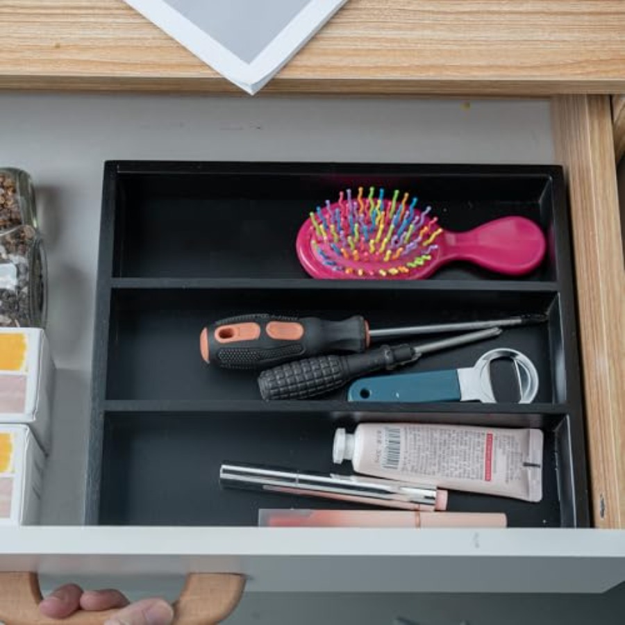 ที่จัดระเบียบช้อนส้อมไม้ไผ่สำห - Drawer Organizer Bamboo บทวิจารณ์และราคา