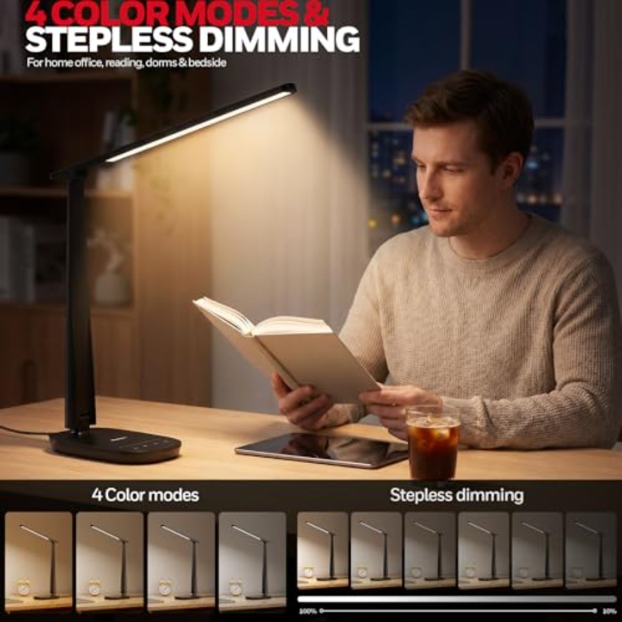 โคมไฟตั้งโต๊ะ LED สำหรับโฮมออฟ - Led Desk Light Usb บทวิจารณ์และราคา