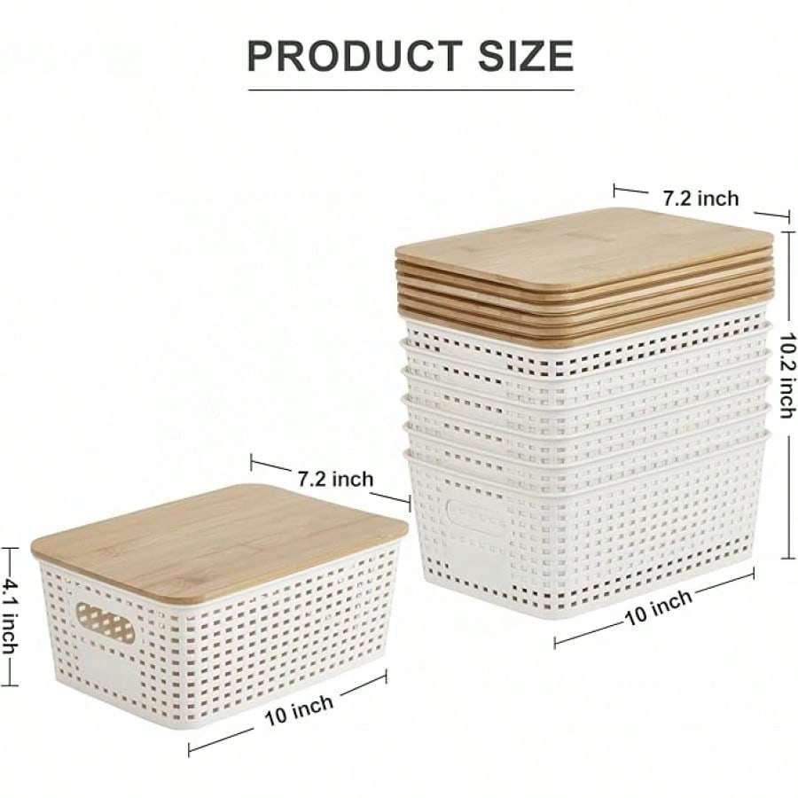 ชุดกล่องเก็บของแบบซ้อนกันได้ 6 - Drawer Organizer Bamboo บทวิจารณ์และราคา