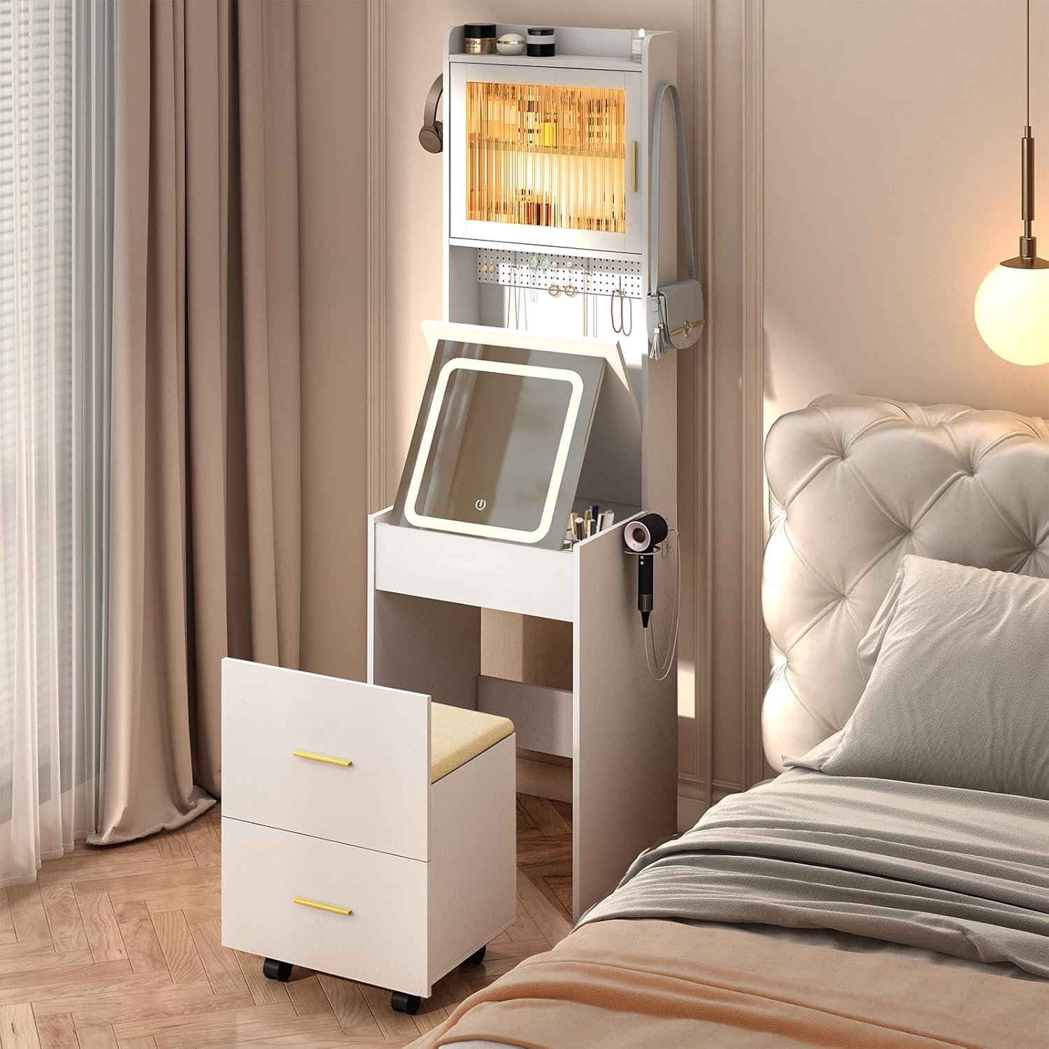 โต๊ะเครื่องแป้ง 3 ใน 1 พร้อมแผ - Desk Setup Charging Station บทวิจารณ์และราคา