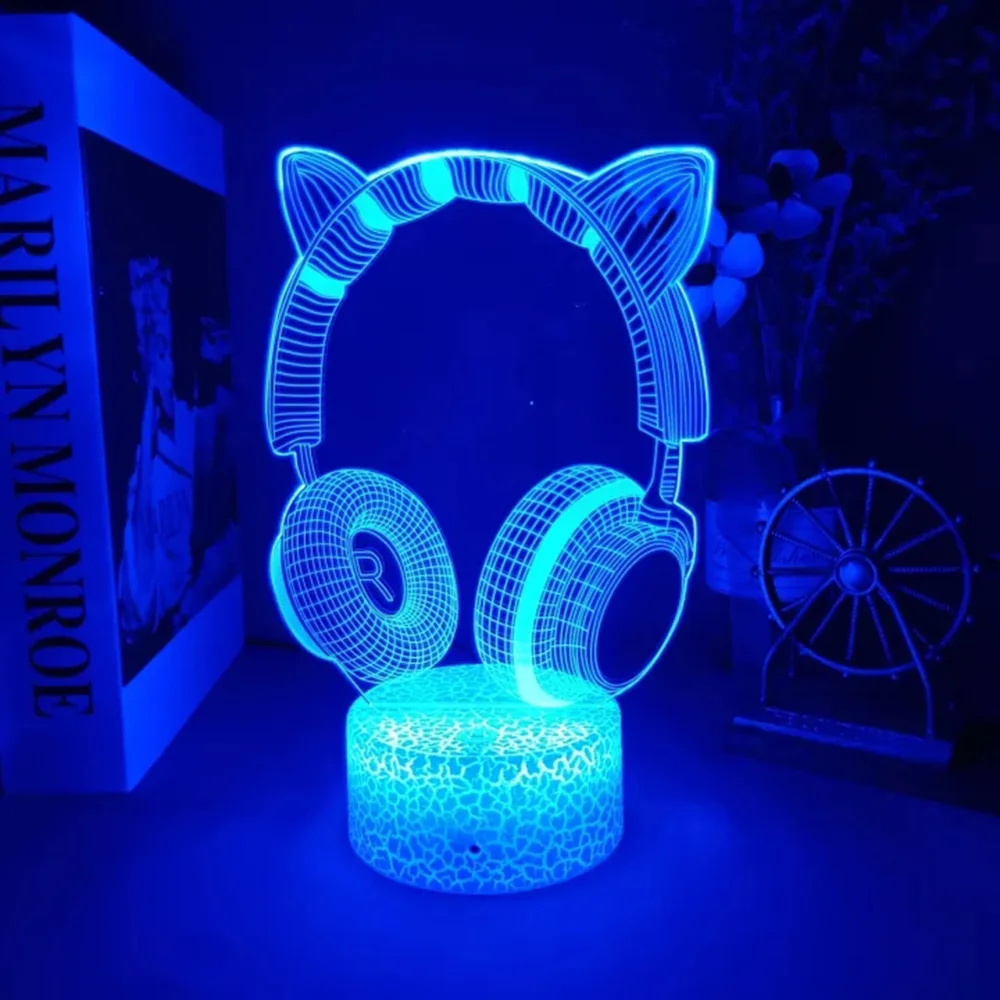 หูฟังใหม่ชุดหูฟังไฟกลางคืนภาพล - Desk Setup Kids บทวิจารณ์และราคา