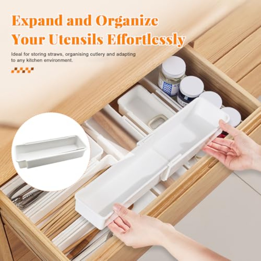 ที่จัดระเบียบลิ้นชักแบบขยายได้ - Drawer Organizer Bamboo บทวิจารณ์และราคา