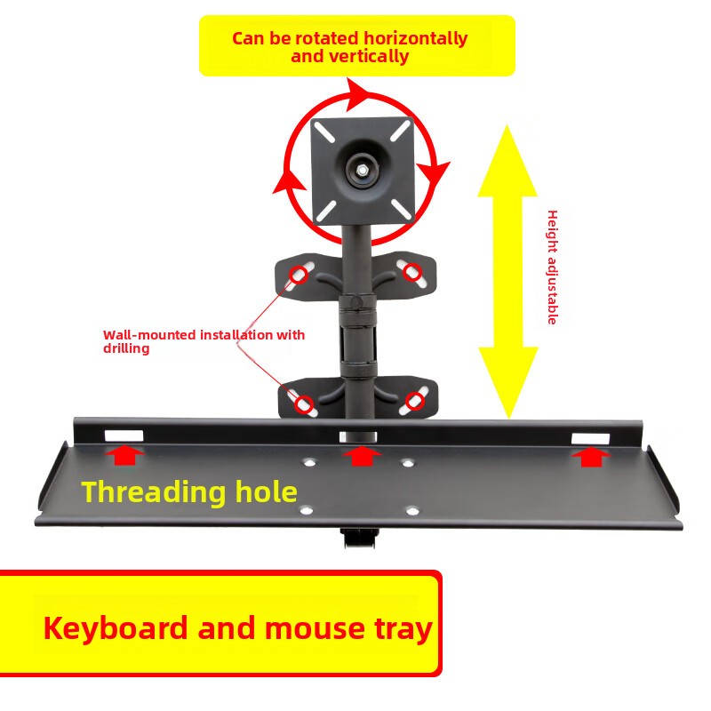 ถาดวางคีย์บอร์ดติดผนังแบบปรับไ - Ergonomic Desk Setup Keyboard บทวิจารณ์และราคา