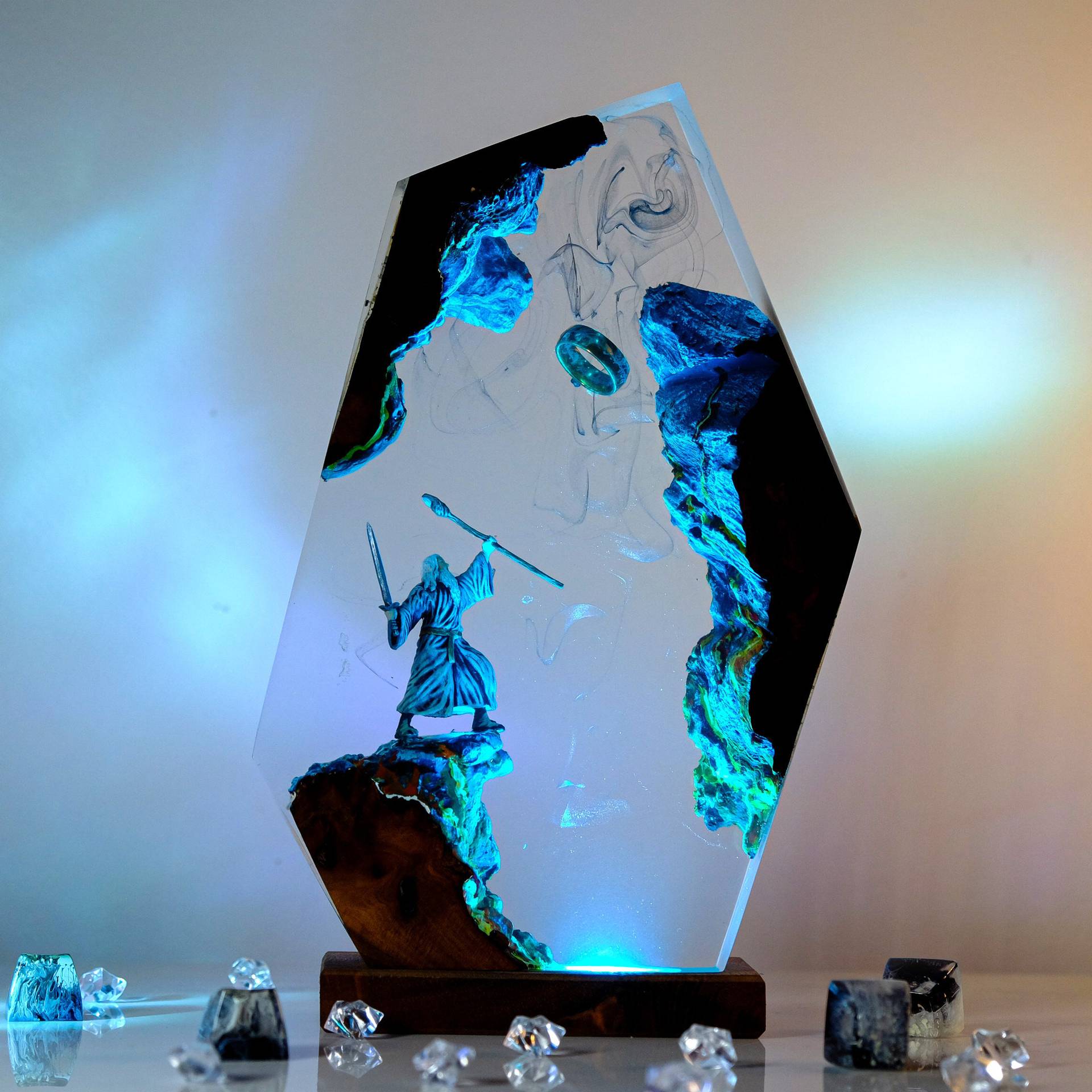 โคมไฟเรซิ่นรูปฉากภาพยนตร์ แหวน - Led Desk Light Usb บทวิจารณ์และราคา