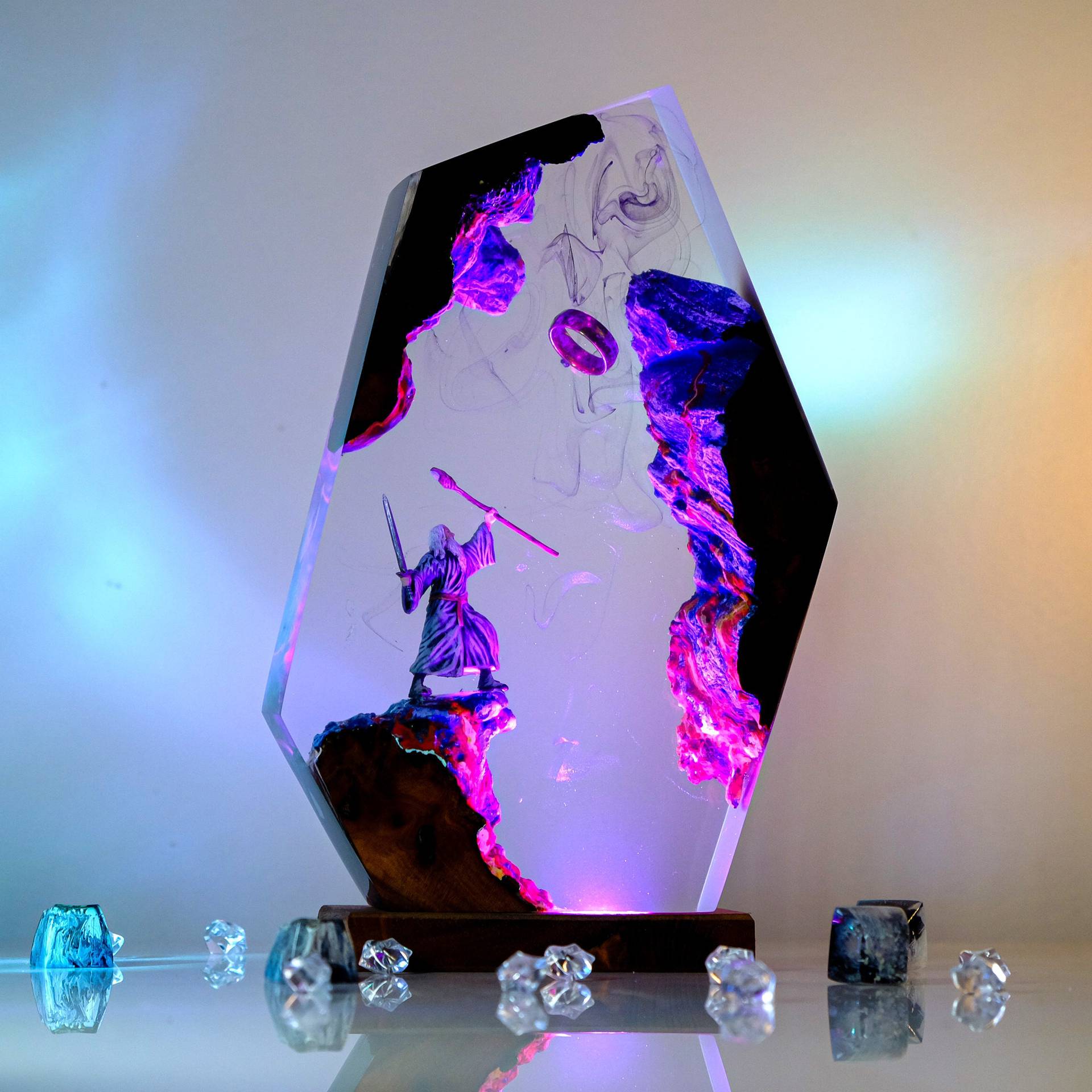 โคมไฟเรซิ่นรูปฉากภาพยนตร์ แหวน - Led Desk Light Usb บทวิจารณ์และราคา