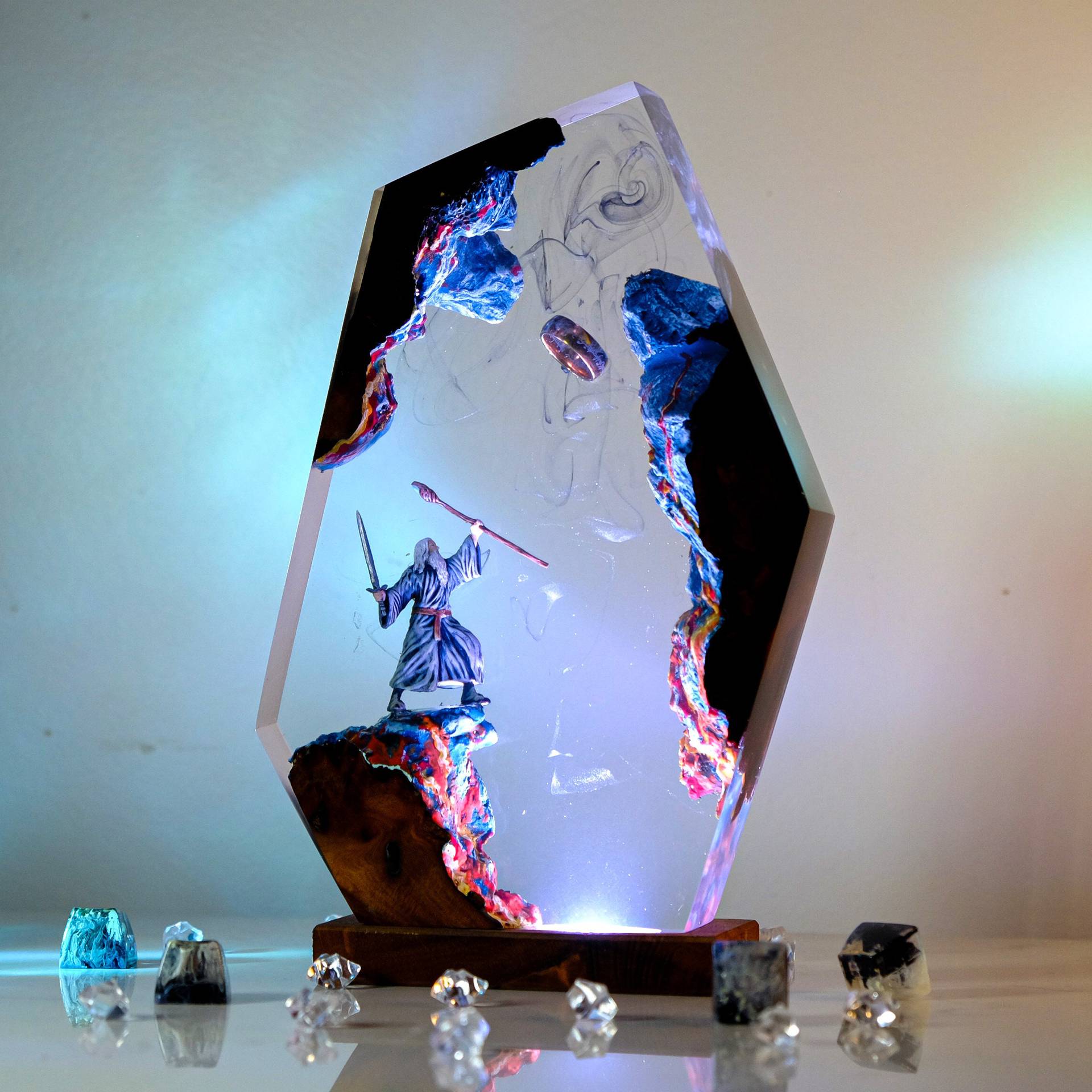 โคมไฟเรซิ่นรูปฉากภาพยนตร์ แหวน - Led Desk Light Usb บทวิจารณ์และราคา