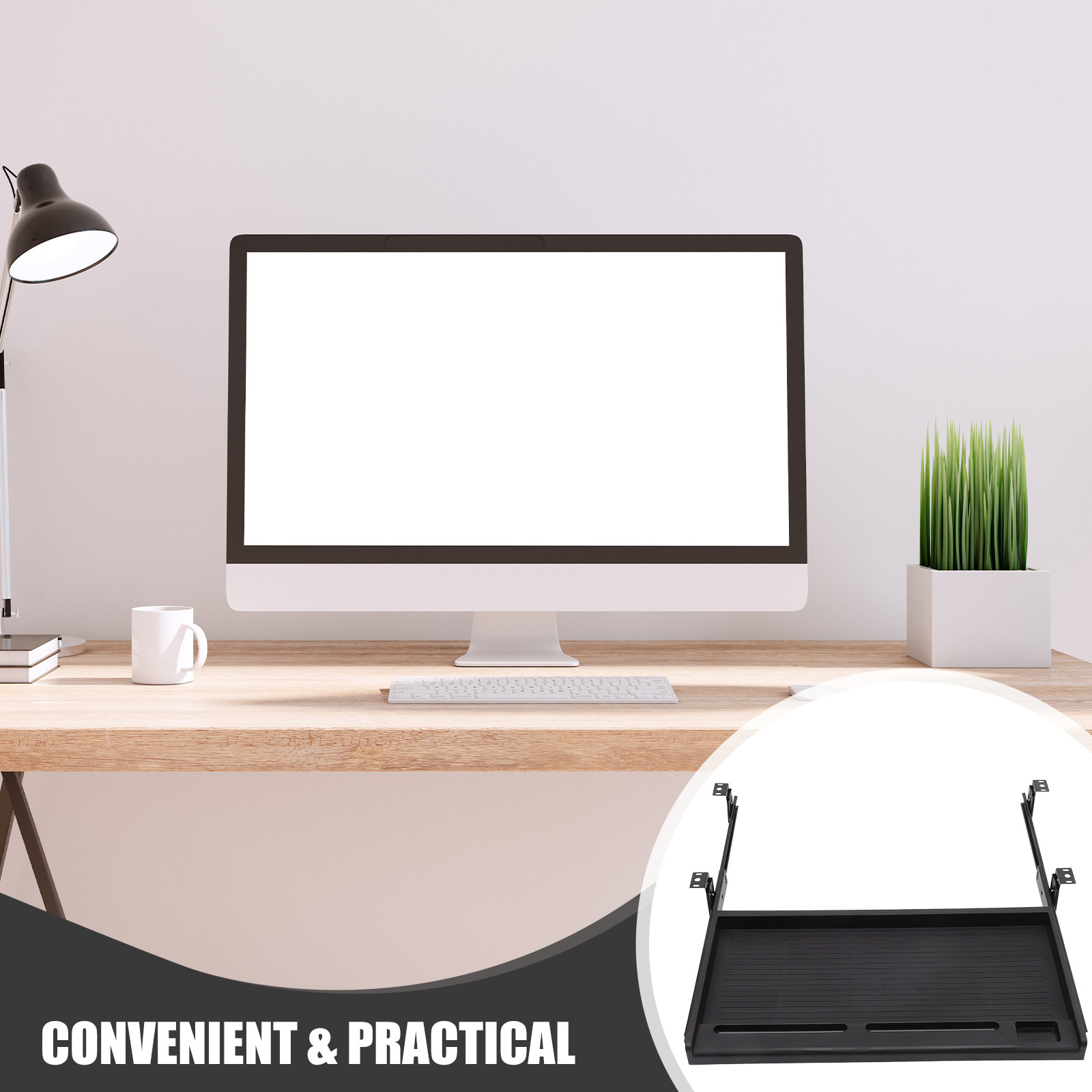 ชุดถาดคีย์บอร์ดใต้โต๊ะพร้อมราง - Ergonomic Desk Setup Keyboard บทวิจารณ์และราคา