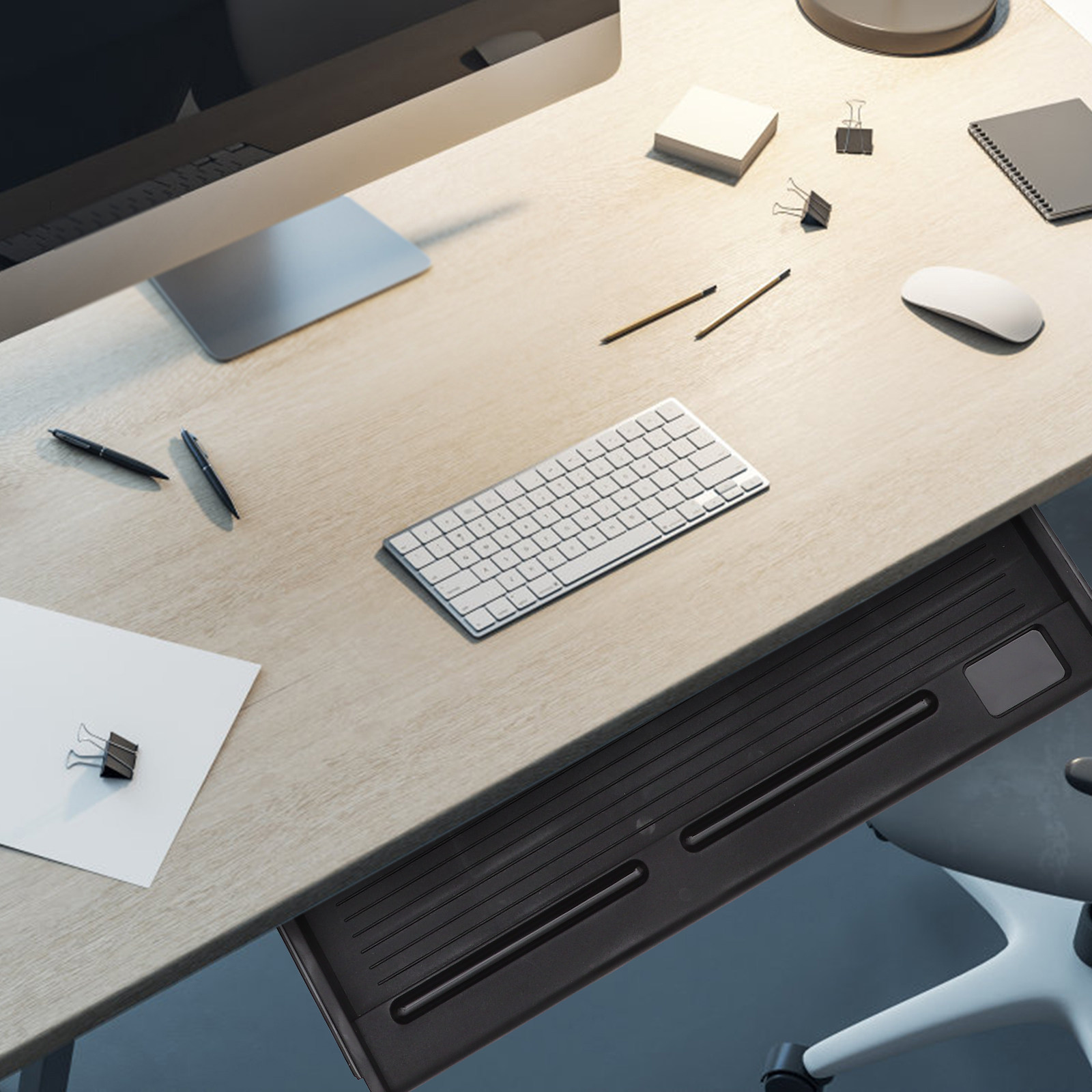 ชุดถาดคีย์บอร์ดใต้โต๊ะพร้อมราง - Ergonomic Desk Setup Keyboard บทวิจารณ์และราคา