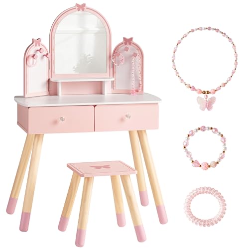 ชุดโต๊ะเครื่องแป้งเด็กสีชมพูพร - Desk Setup Kids บทวิจารณ์และราคา