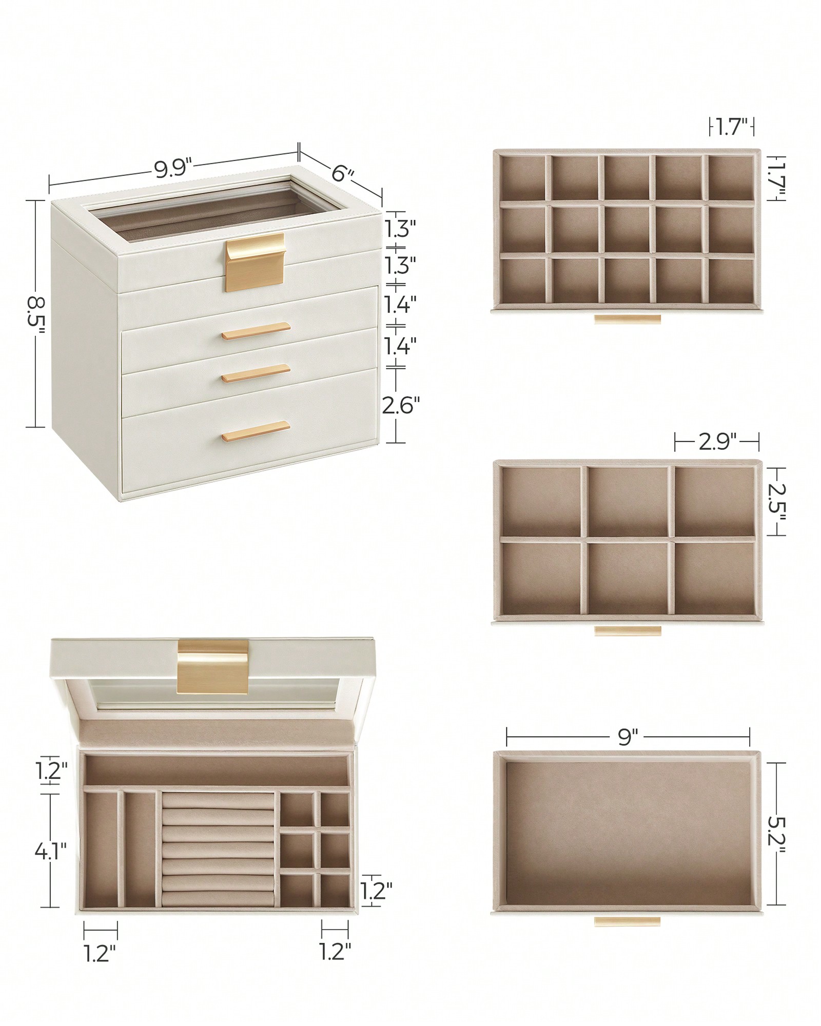 กล่องเก็บเครื่องประดับ 4 ชั้นพ - Drawer Organizer Bamboo บทวิจารณ์และราคา