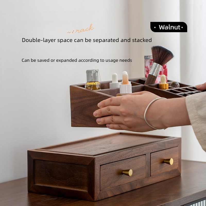 กล่องเก็บของไม้เนื้อแข็งสองชั้ - Drawer Organizer Bamboo บทวิจารณ์และราคา
