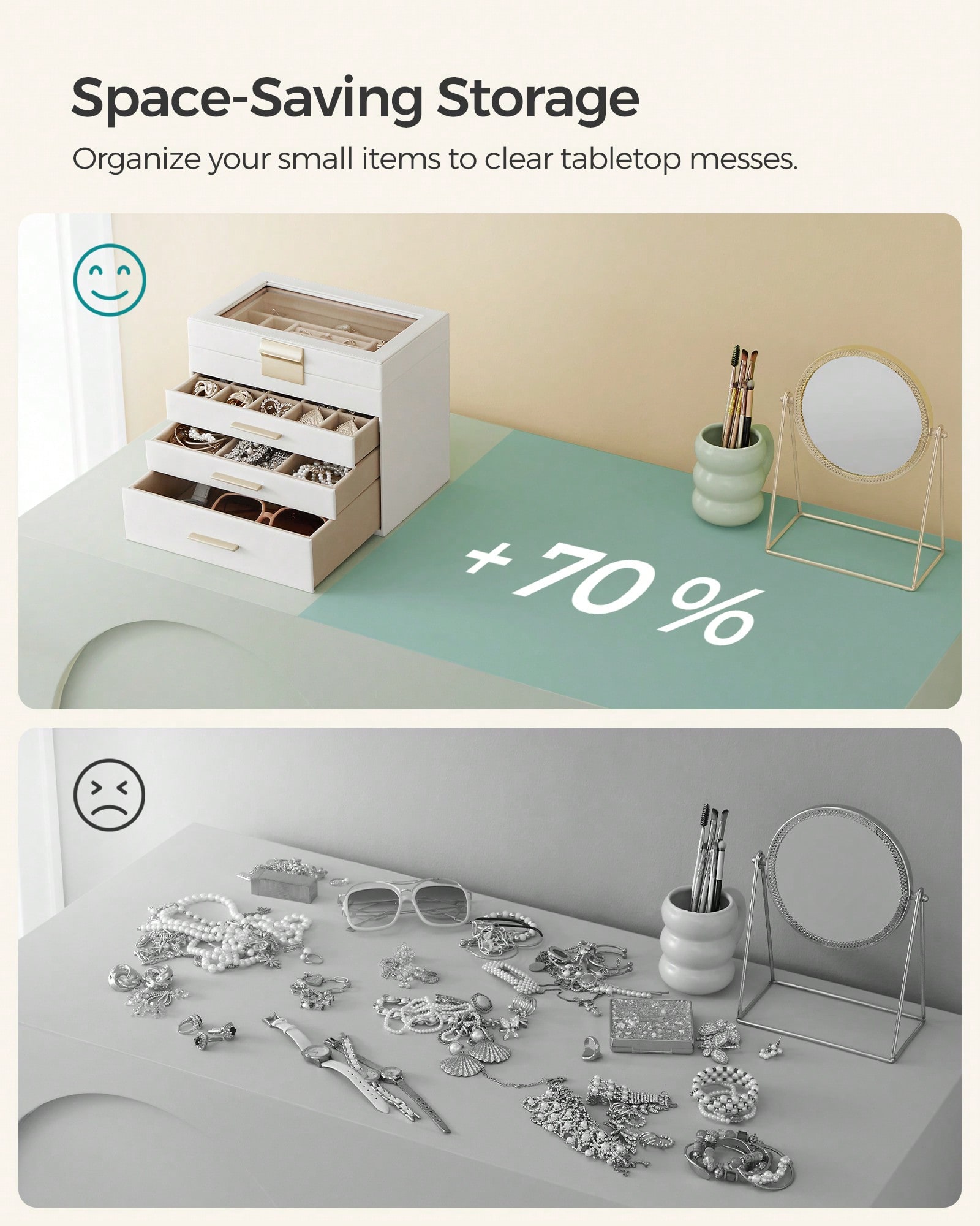 กล่องเก็บเครื่องประดับ 4 ชั้นแ - Drawer Organizer Bamboo บทวิจารณ์และราคา